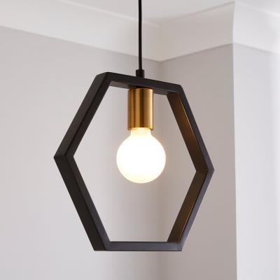 Dunelm Hexa 1 Light Ceiling Fitting Black