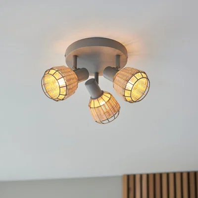 Dunelm Ohio 3 Light Grey Spotlight Grey