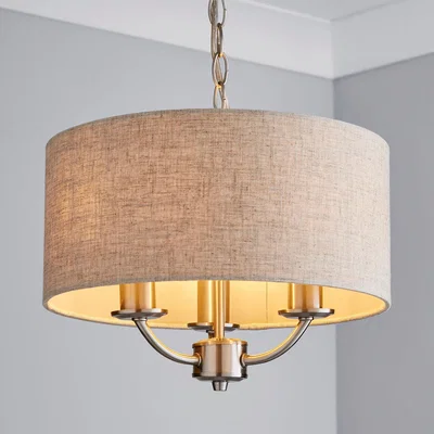 Dunelm Preston 3 Shaded Steel Ceiling Fitting Natural
