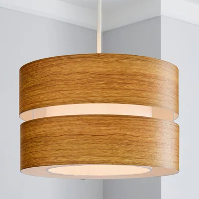 Dunelm Frea 30cm Wood Easy Fit Pendant Brown