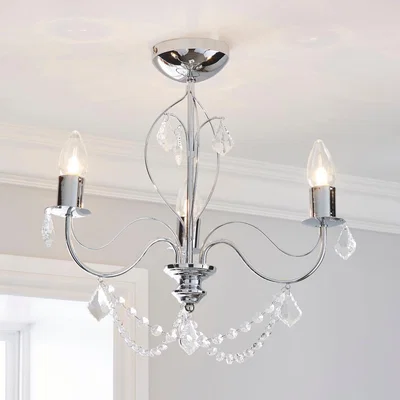 Dunelm Elizabeth 3 Light Bathroom Chrome Chandelier Chrome