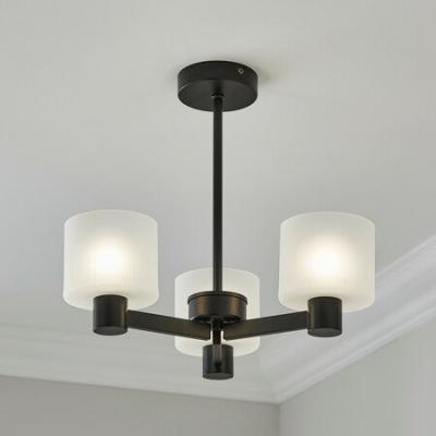 Dunelm Erin Ribbed 3 Light Ceiling Black