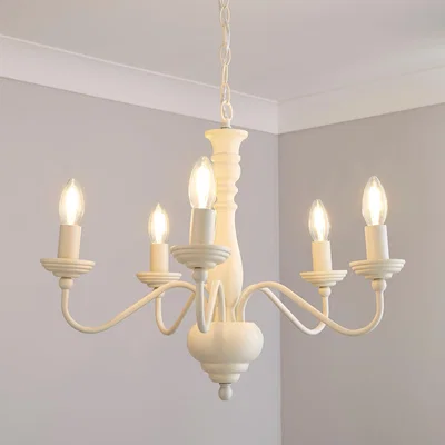 Dunelm Alosno 5 Light Candelabra White Ceiling Fitting White