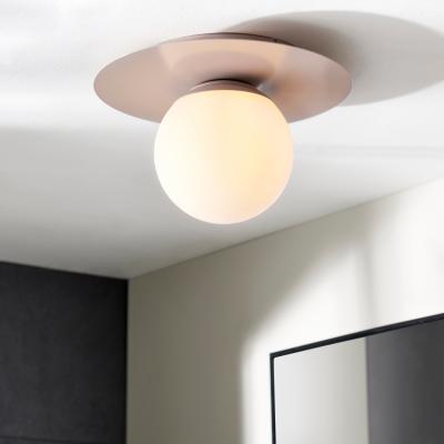 Dunelm Tela Bathroom 1 Light Flush Ceiling Fitting White Sand