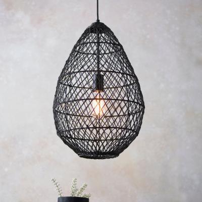 Dunelm Vogue Ellis Black Wire Pendant Light Black