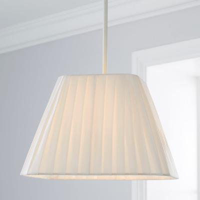Dunelm Square Pleat 25cm Tapered Square Ivory Shade White