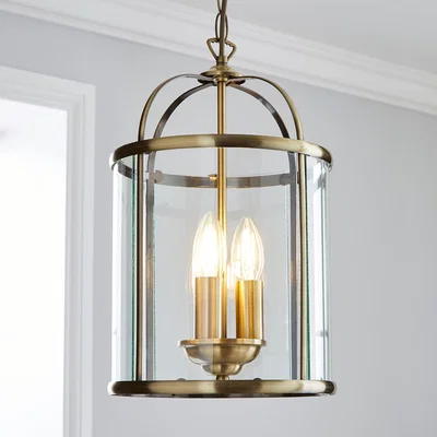 Dunelm Hurricane 3 Light Pendant Antique Brass Ceiling Fitting Bronze