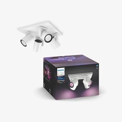Dunelm Philips HUE Argenta 4 Light Smart LED Ceiling Spotlight Plate White