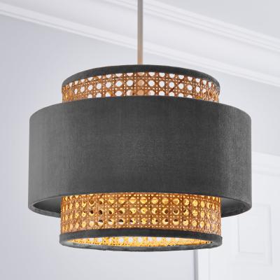 Dunelm Nova Velvet and Cane Shade 30cm Grey