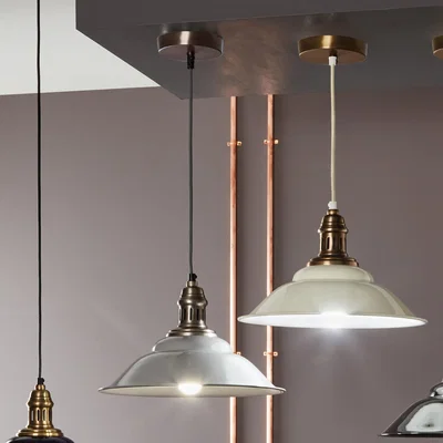 Dunelm Macchiato Metal Cafe Pendant, Silver Silver