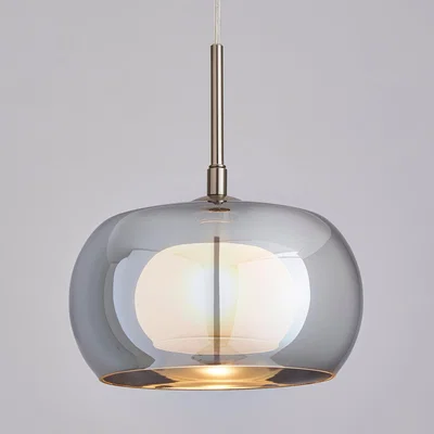 Dunelm Cooper Smoked Glass Pendant Ceiling Fitting Grey