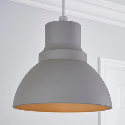 Dunelm Cadoc Concrete Effect Easy Fit Pendant Grey