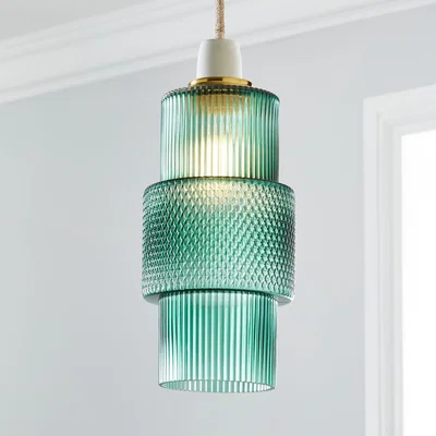 Dunelm Elena Easy Fit Pendant Shade Green