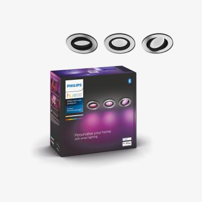 Dunelm Philips HUE Set of 3 Centura Smart LED Ceiling Spotlights Silver