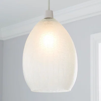 Dunelm Akola Crackle Glass Easy Fit Pendant Grey