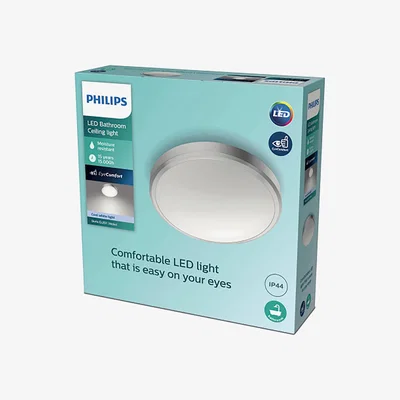 Dunelm Philips Doris Integrated LED Ceiling Light, Cool White Nickel