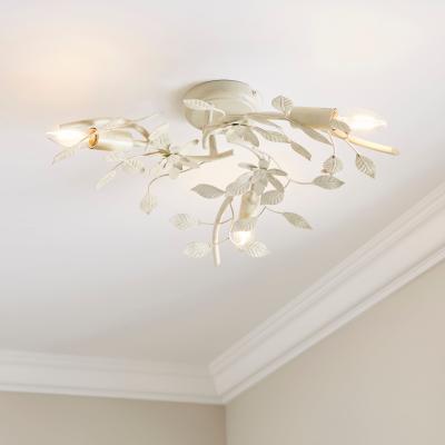 Dunelm Chantelle Floral 3 Light Semi Flush Ceiling Fitting White