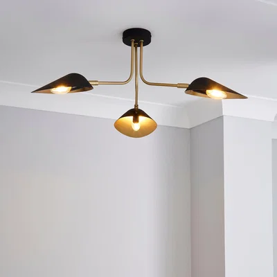 Dunelm Savona 3 Light Ceiling Fitting Black Black