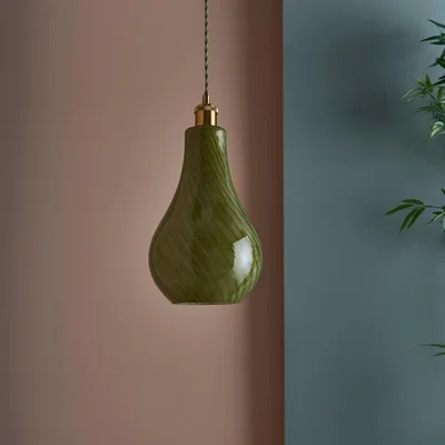 Dunelm Candy Stripe Pendant Light Green