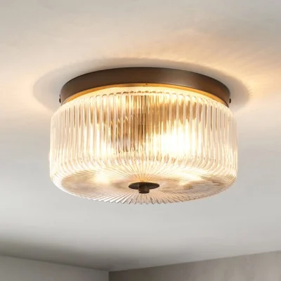 Dunelm Tobias Ribbed Bathroom Flush Ceiling Light