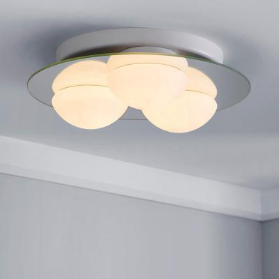 Dunelm Harlow 3 Light Frosted Bathroom Flush Ceiling Fitting White