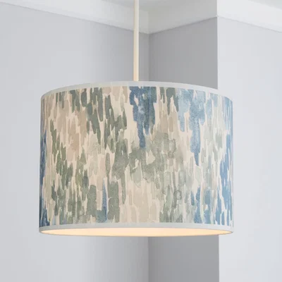 Dunelm Honesty Wave 30cm Drum Blue Shade Green / Blue