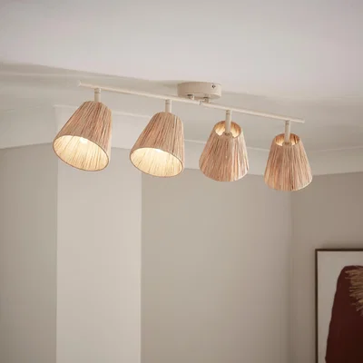 Dunelm Demie 4 Light Adjustable Spotlight Natural