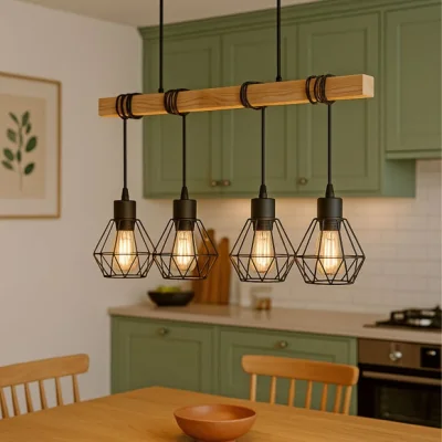 Dunelm Return - EGLO Townshend Industrial 4 Light Adjustable Diner Ceiling Light