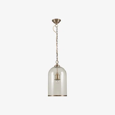 Dunelm Rimmed Glass Cloche Pendant Gold