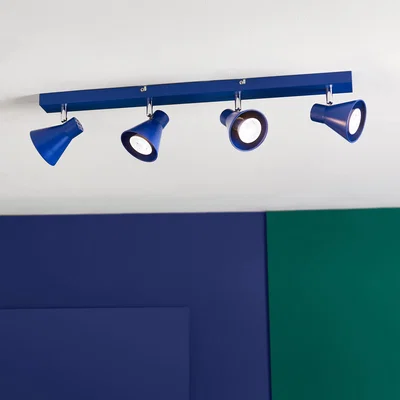 Dunelm Elements Briggs 4 Light Adjustable Spotlight Blue