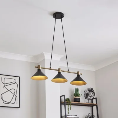 Dunelm Morgan Industrial 3 Light Adjustable Diner Ceiling Light