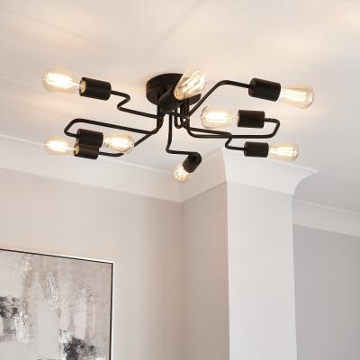 Dunelm Kacy 8 Light Semi Flush Ceiling Fitting Black