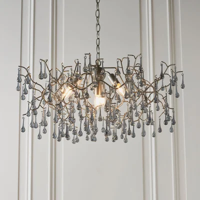 Dunelm Vogue Wisteria 4 Light Chandelier Silver