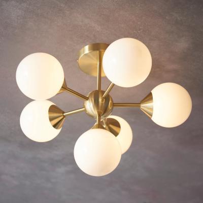 Dunelm Vogue Elberton 6 Light 43cm Flush Chandelier Brass