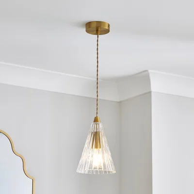 Dunelm Amber Art Deco Pendant Light