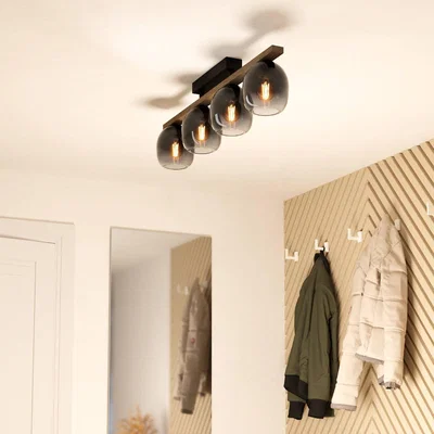 Dunelm EGLO Filago Ombre Glass 3-Light Ceiling Fixture Brown