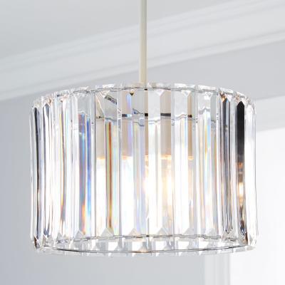 Dunelm Acrylic Prism Chrome Easy Fit Pendant Silver