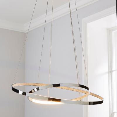 Dunelm Marcella 2 Light Integrated LED Hoops Chrome Ceiling Fitting Chrome