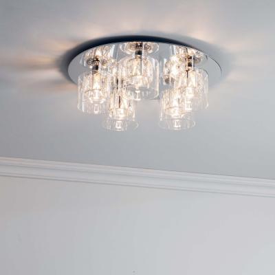 Dunelm Vogue Armoury 5 Light Flush Ceiling Fitting Chrome