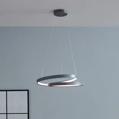 Dunelm Neptune LED Ring Pendant Light Grey