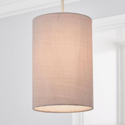 Dunelm Mariah Faux Silk 15cm Cylinder Lamp Shade Silver