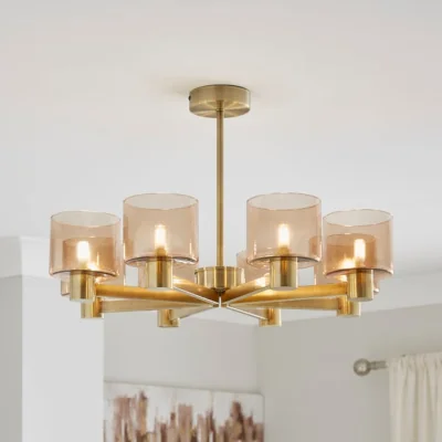 Dunelm Erin Art Deco 8 Light Semi Flush Ceiling Light