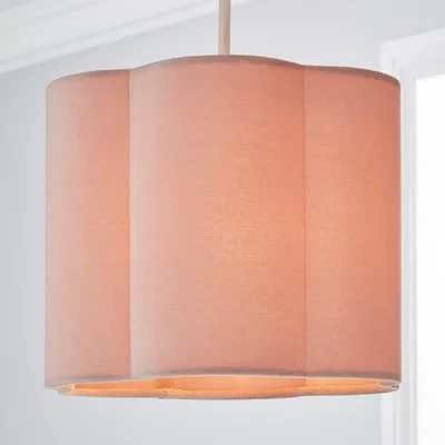 Dunelm Vivian 25cm Scallop Velvet Shade Blush