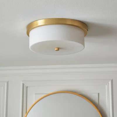 Dunelm Roan Dimmable Bathroom Flush Ceiling Light Gold