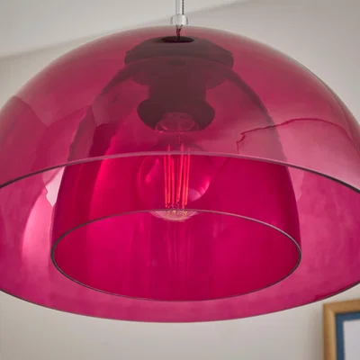 Dunelm Elements Munro Pendant Light Pink