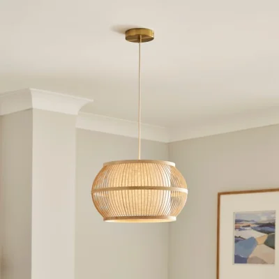Dunelm Kiva Boho Bamboo Pendant Light
