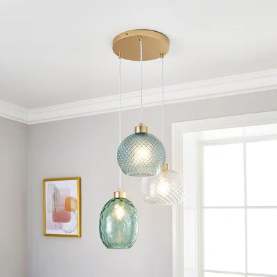 Dunelm Elodie 3 Light Cluster Ceiling Fitting Green