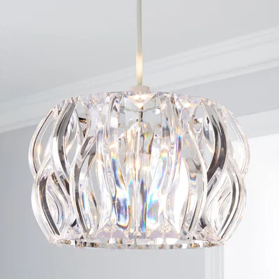 Dunelm Wavy Jewel Easy Fit Pendant Clear