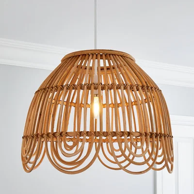 Dunelm Miah Rattan Easy Fit Pendant Brown