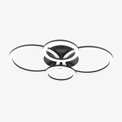 Dunelm EGLO Parrapos-Z Large Flush Ceiling Light Black